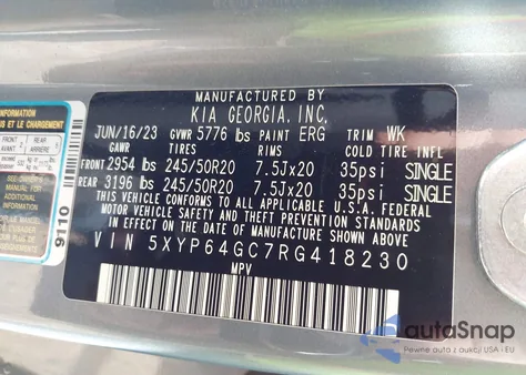 2024 Kia Telluride S from USA, damaged, VIN 5XYP64GC7RG418230